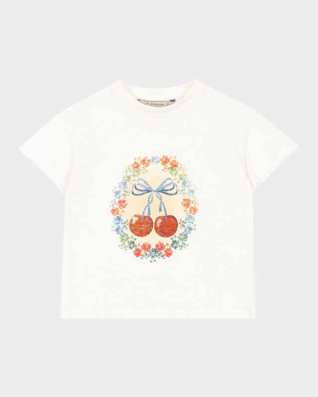 Girl's Era Cherry Floral-Print T-Shirt, Size 9M-10